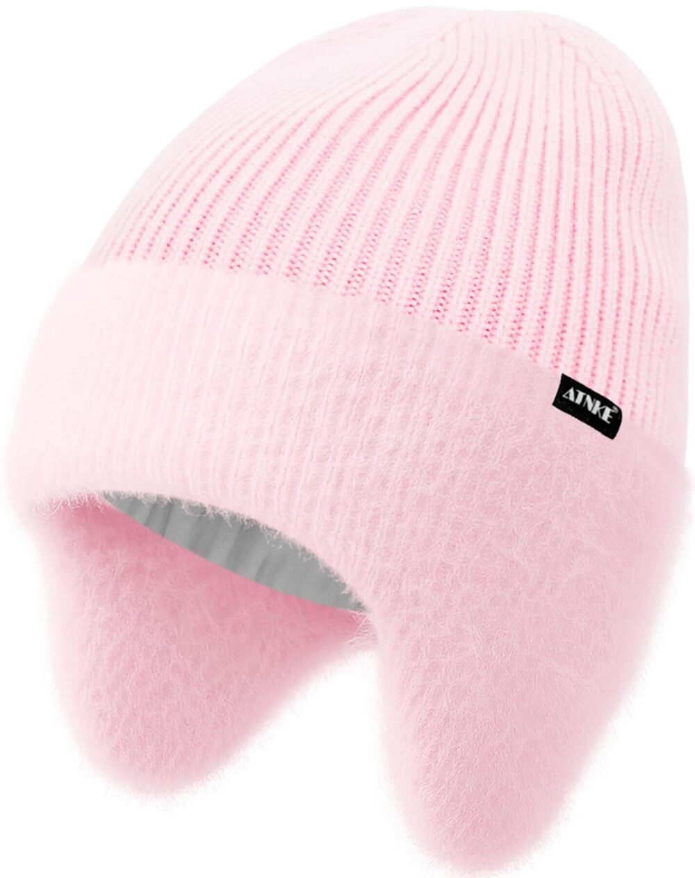 3595 Winter Beanie Hat with Earflap , Soft Warm Fleece Lined Ski Hats Thick